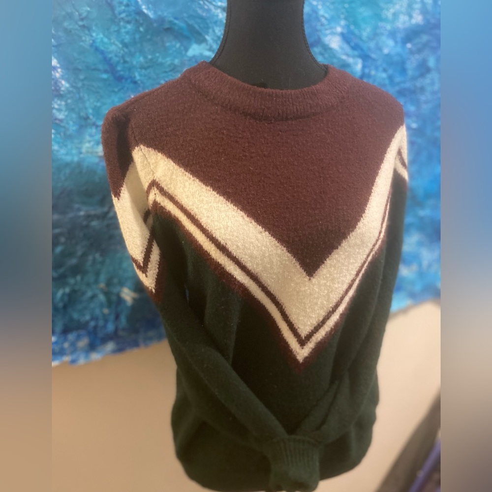 Red and green zig zag sweater